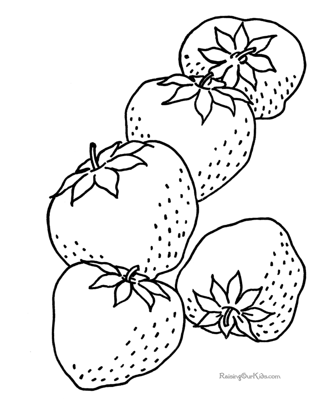 Plansa de colorat cu Capsuni 19